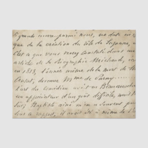 French Script Aged Paper Vintage Tissue Paper