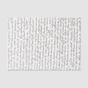 French Script Gold Vintage Letter Tissue Paper