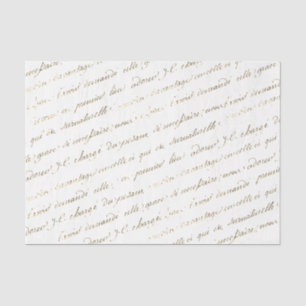 French Script Handwriting Vintage Decoupage Tissue Paper