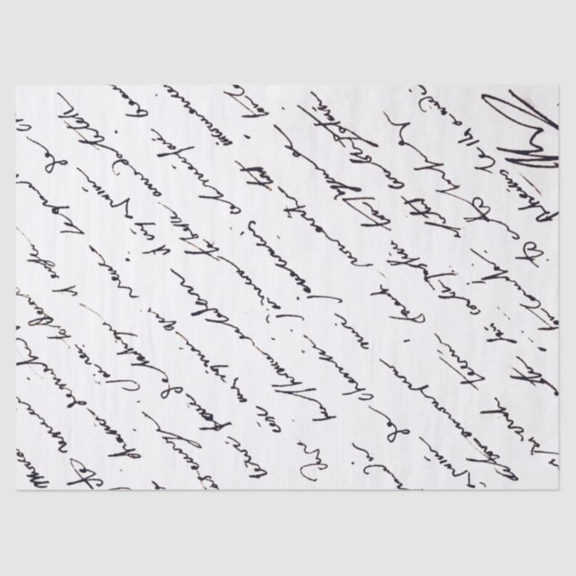 French Script Napoleon Vintage Letter Tissue Paper (Front)