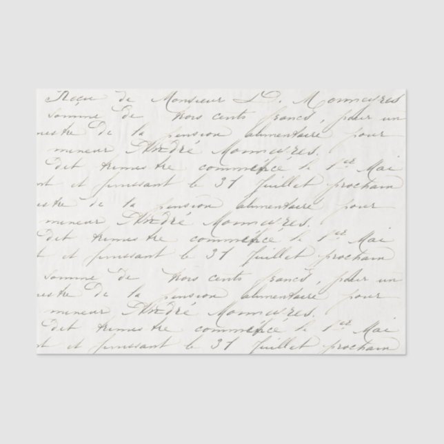 French Script Vintage Tissue Paper (Front)