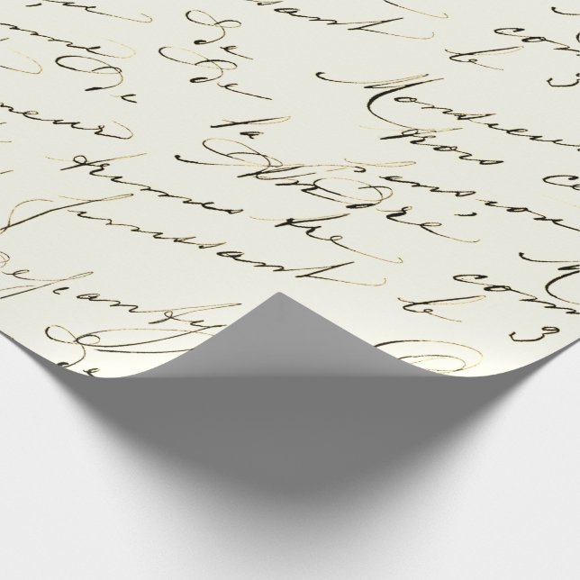 French Script Vintage Wrapping Paper (Corner)