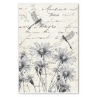 French Script Wildflower Dragonfly Decoupage Craft