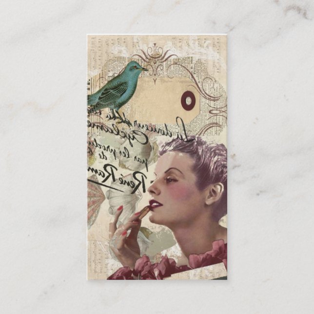 french seashells paris fashionista girly glamour business card (Front)
