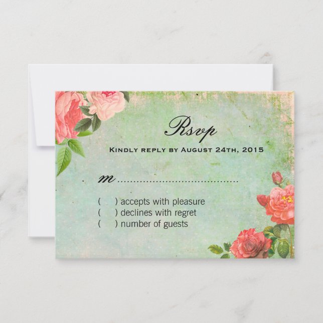 French Shabby Chic RSVP Cards (Front)
