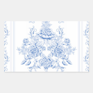 French,shabby chic, vintage,pale blue,white,chic, rectangular sticker