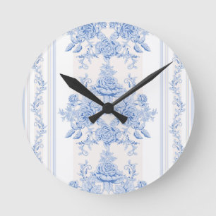 French,shabby chic, vintage,pale blue,white,chic, round clock