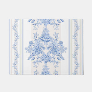 French,shabby chic, vintage,pale blue,white,countr doormat