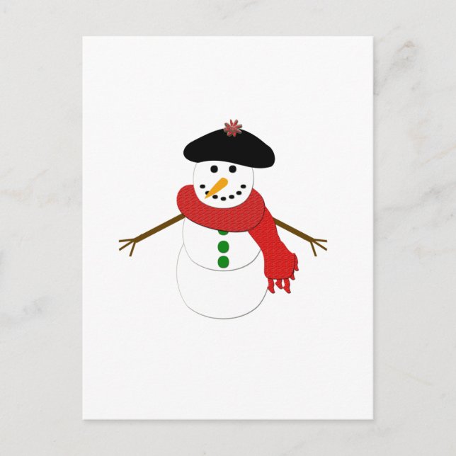 French Snowman Postcard (Front)