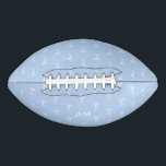 French Something Blue Classic Coquette Bow American Football<br><div class="desc">This classic dusty French blue is a calming backdrop for these dainty white coquette bows. A classic Something Blue towards celebrating your favourite bride to be or to complement your classic aesthetic. Makes a great Christmas or Hanukkah gift for the athletic girly on your list!</div>