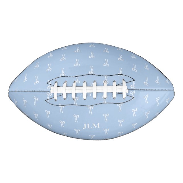 French Something Blue Classic Coquette Bow American Football (Front)