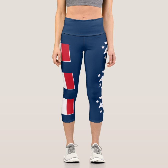 French Southern Antarctic Lands Capri Leggings (Front)