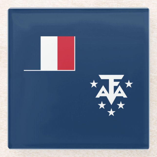 French Southern Antarctic Lands Glass Coaster (Front)