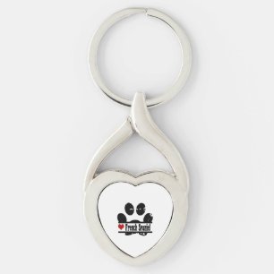 French Spaniel Dog Paw Print Key Ring