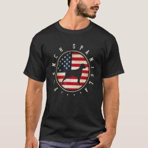 French Spaniela Usa Flag 4th July Dog Mum Dad T-Shirt