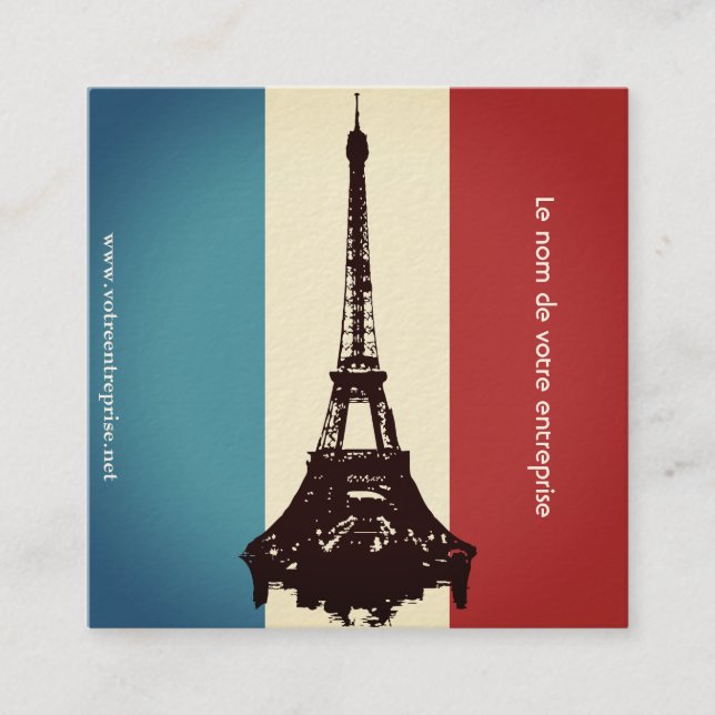 French Square Business Card (Front)