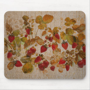 French Strawberries Cretonne Mouse Mat