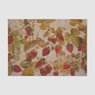 French Strawberries Cretonne Tissue Paper