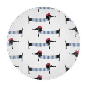 French style dog, cartoon pattern. cutting board