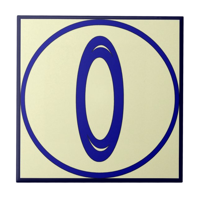 French Style House Numbers 0 Tile (Front)