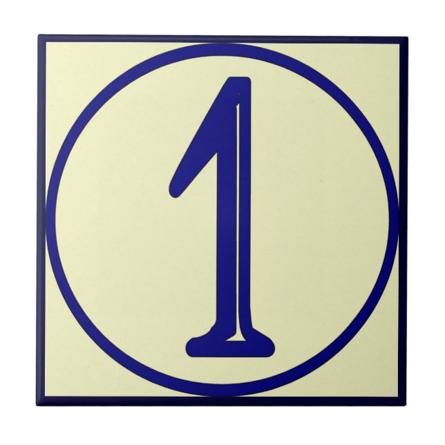 French Style House Numbers 1 Tile (Front)