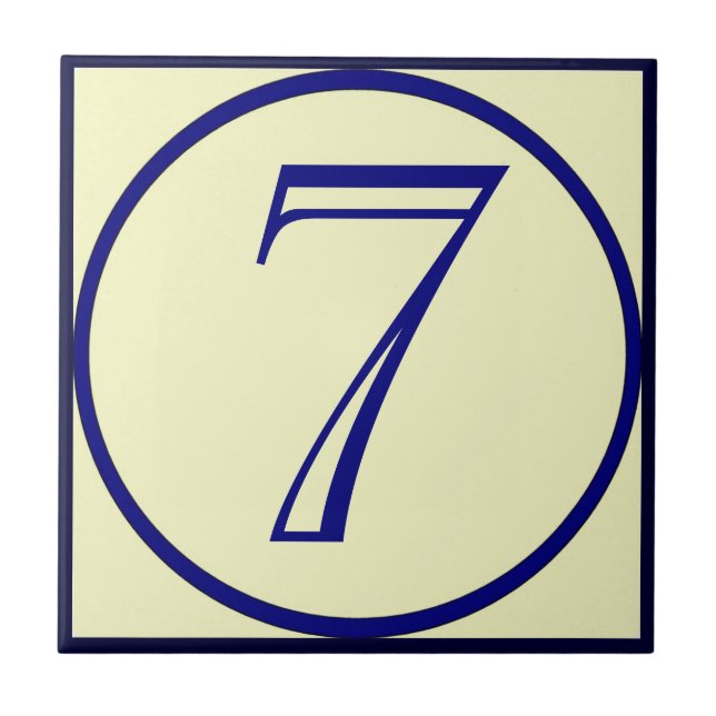 French Style House Numbers 7, edit text Tile (Front)