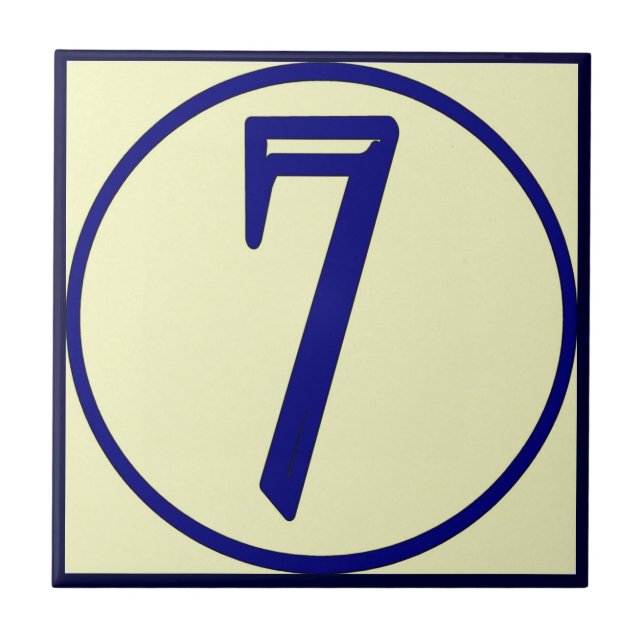 French Style House Numbers 7 Tile (Front)