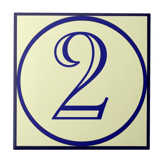 French Style House Numbers Ceramic Tile (Front)