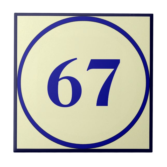 French Style House Numbers Personalize Number Cera Tile (Front)