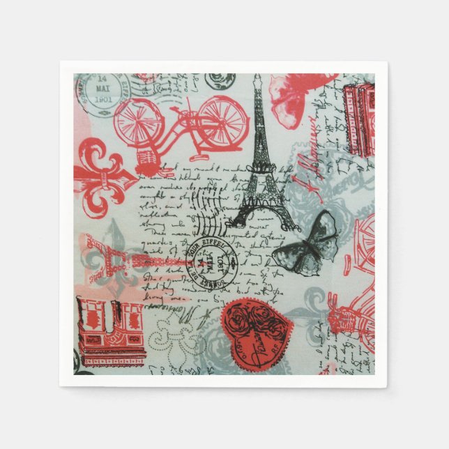 "French Style" Standard Cocktail Napkin (Front)