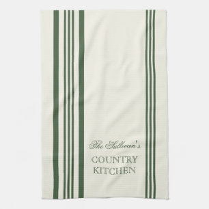 French Style Stripe Personalised Kitchen Towels