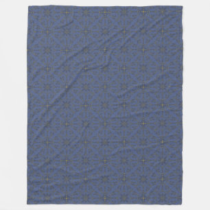 French-Style Vintage Blue Floral Pattern Fleece Blanket
