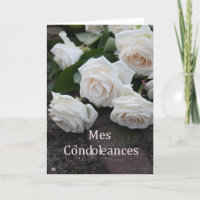 French Sympathy Card Mes Condoleances