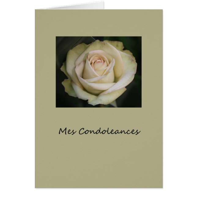 French Sympathy Card Mes Condoleances (Front)