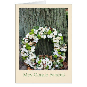 French Sympathy Card Mes Condoleances