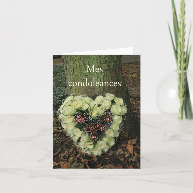 French Sympathy card, Mes Condoleances Card (Front)