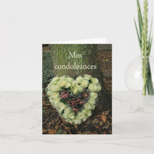 French Sympathy card, Mes Condoleances Card