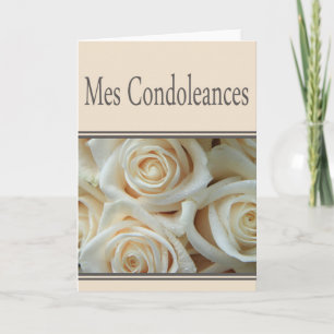 French Sympathy card, Mes Condoleances Card