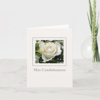 French Sympathy card, Mes Condoleances Card