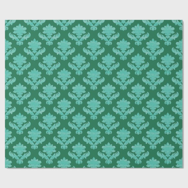French Tapestry Mint Green  Wrapping Paper (Flat)