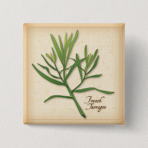French Tarragon Herb 15 Cm Square Badge