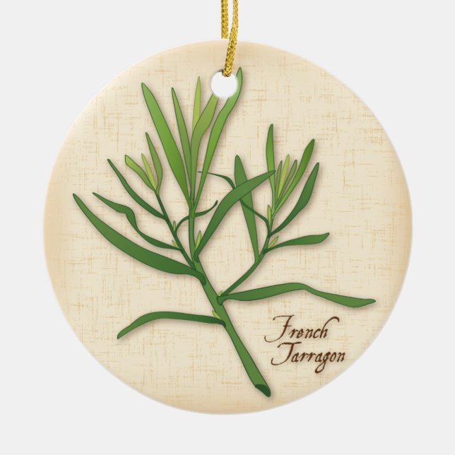 French Tarragon Herb Ornament (Front)