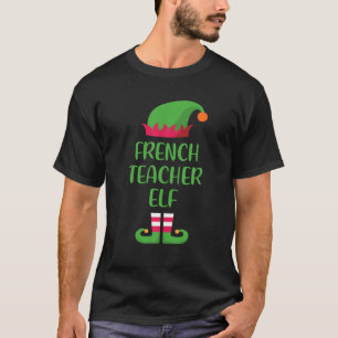 French Teacher Elf Christmas Family Matching Group T-Shirt