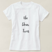 French teacher funny black text Un Deux Trois