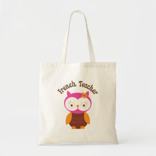 French Teacher Owl Tote Bag