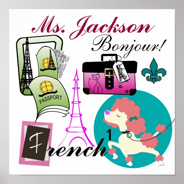 French Teacher Poster / Sign - SRF (Front)