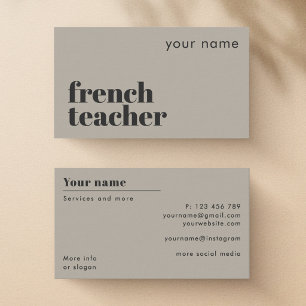 French Teacher second language Business Card