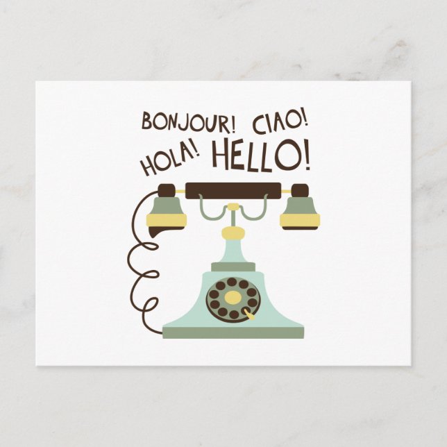 French Telephone Postcard (Front)
