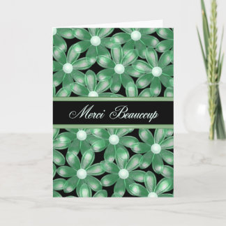 French Thank You Forest Flowers Card- Blank