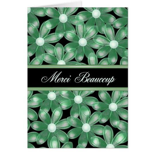 French Thank You Forest Flowers Card- Blank Card
